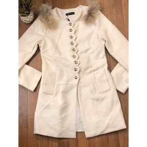 Girl’s Cream Holiday Peacoat